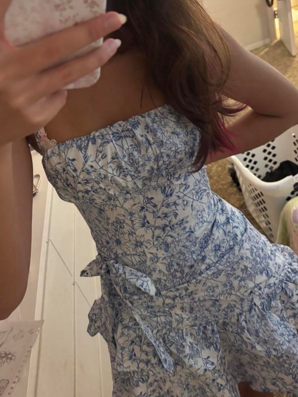 Blue and White Floral Sundress